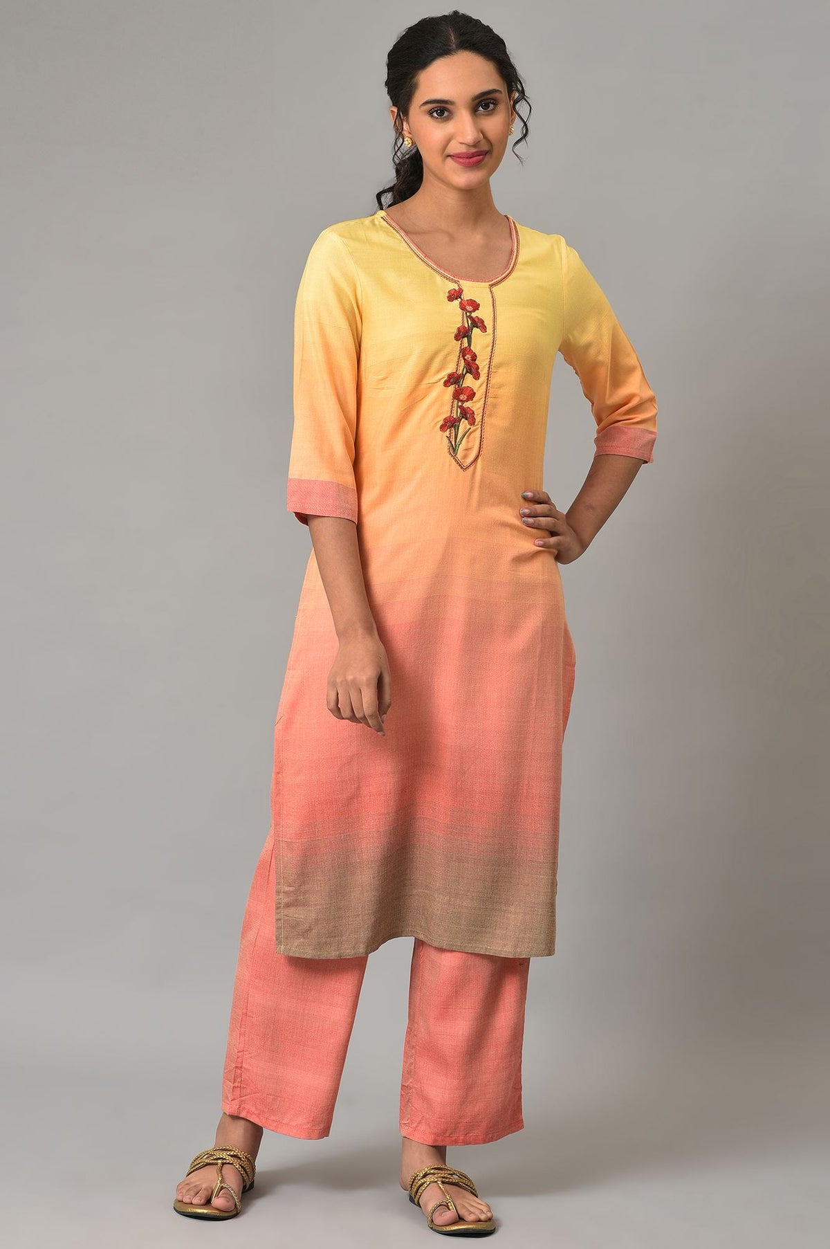 Aurelia Yellow kurta-Trouser- - XS