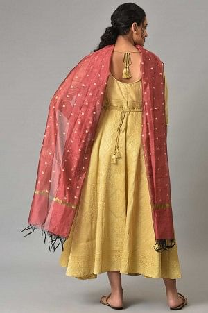 Multi Bead Work Dress And Dupatta Set