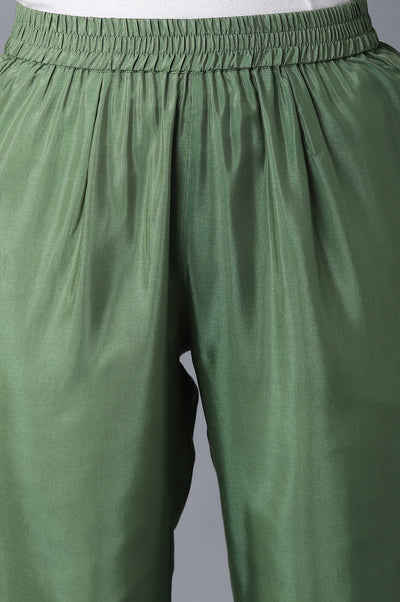 Green Printed kurta, Trousers and Dupatta Set