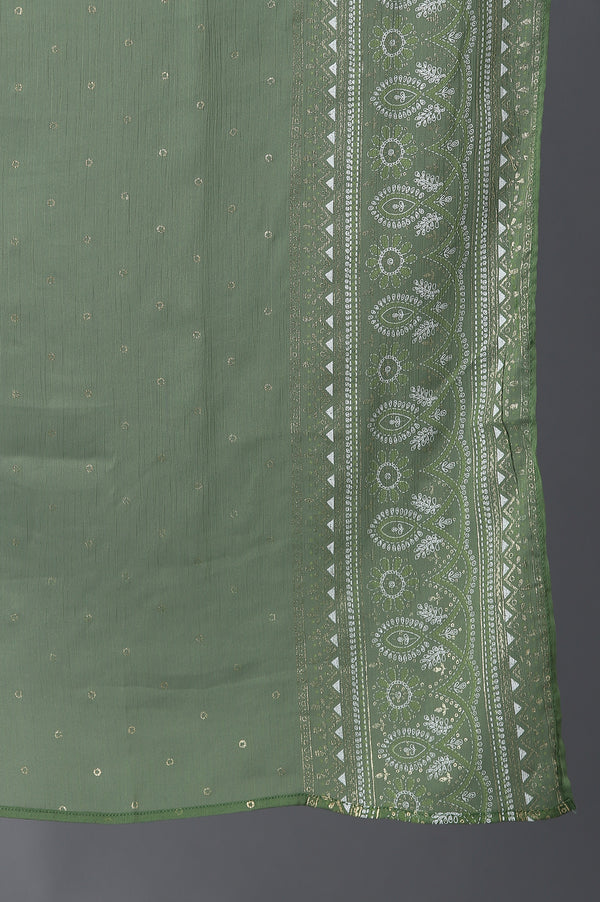 Green Printed kurta, Trousers and Dupatta Set