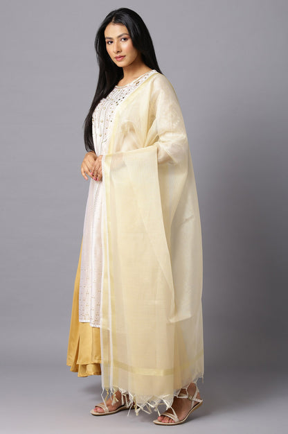 White Gotta Patti kurta and Dupatta Set