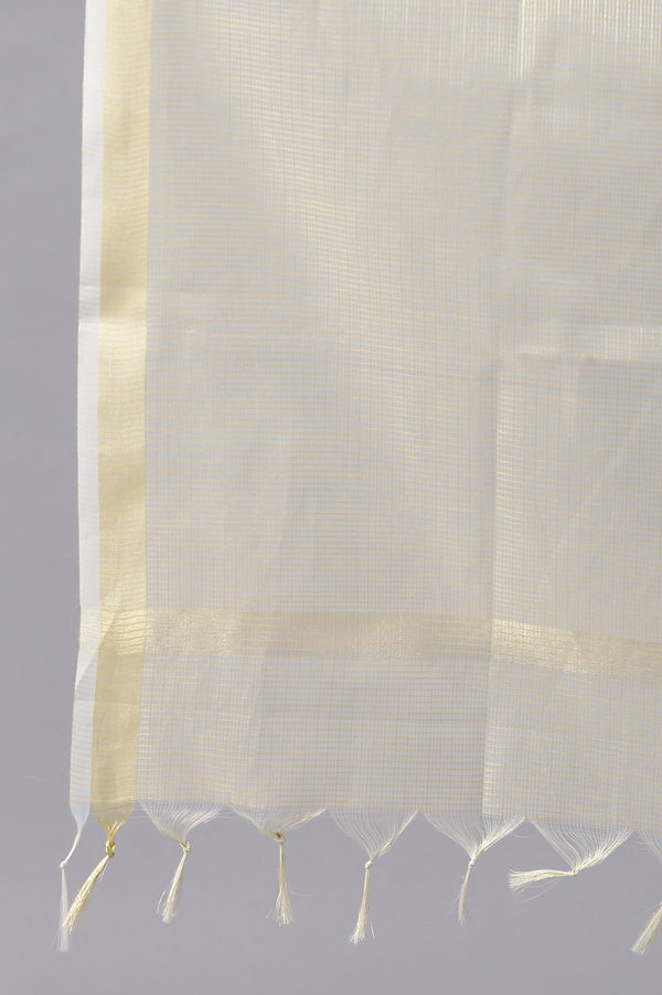 White Gotta Patti kurta and Dupatta Set