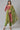 Red Foil Printed kurta with Green Trousers and Dupatta
