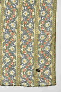 Yellow Floral Printed kurta with Green Tights and Dupatta