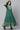 Green Printed Flared Dress with Zari Embroidery