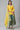 Yellow Embroidered kurta with Green Printed Skirt and Yellow Dupatta