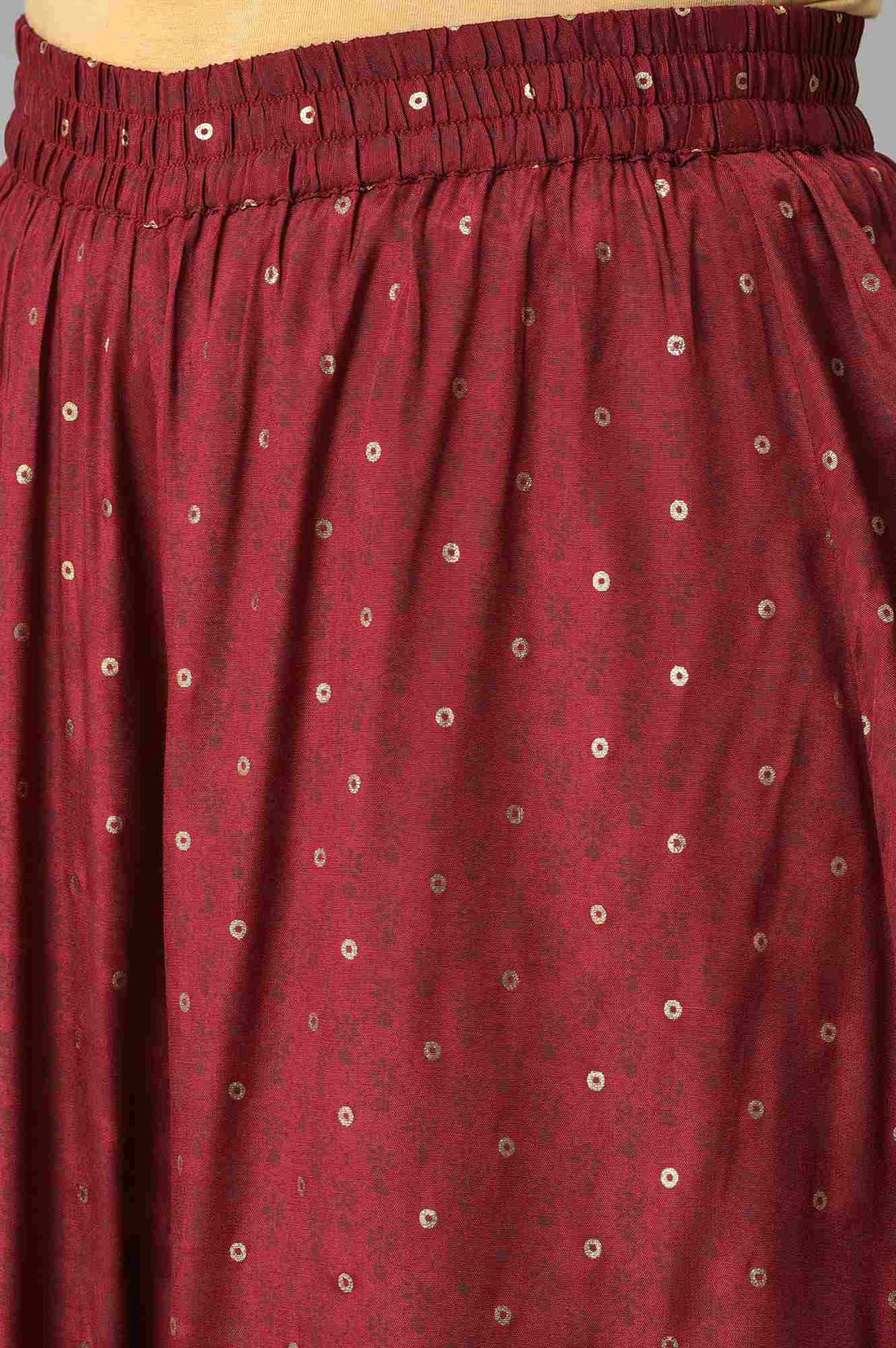 LIVA White Embroidered kurta with Red Culottes and Dupatta