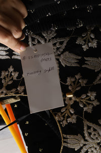 Black Embroidered Top With Semi Flared Palazzo And Dupatta