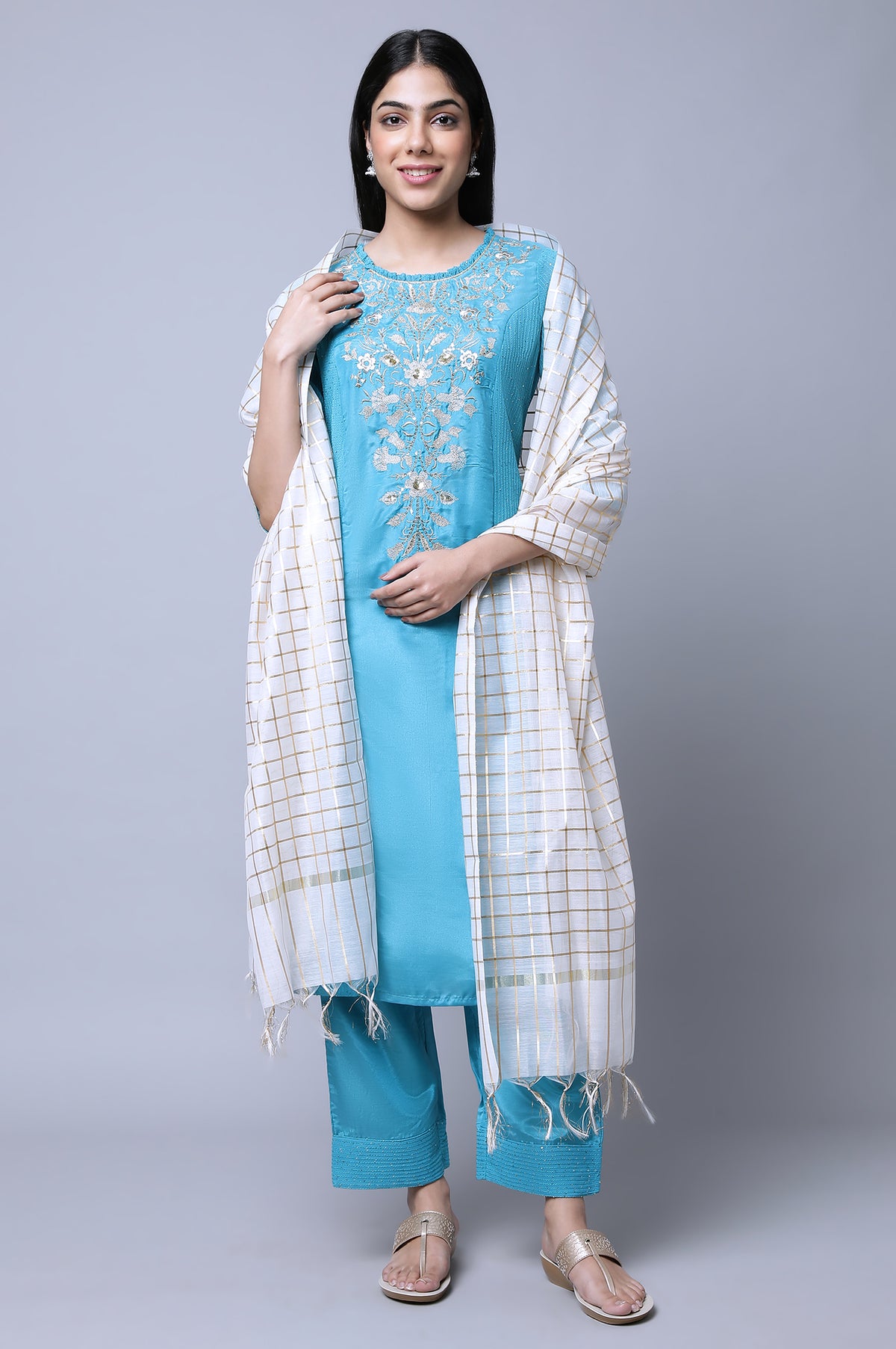 Aurelia Blue kurta Palazzo Dupatta - S
