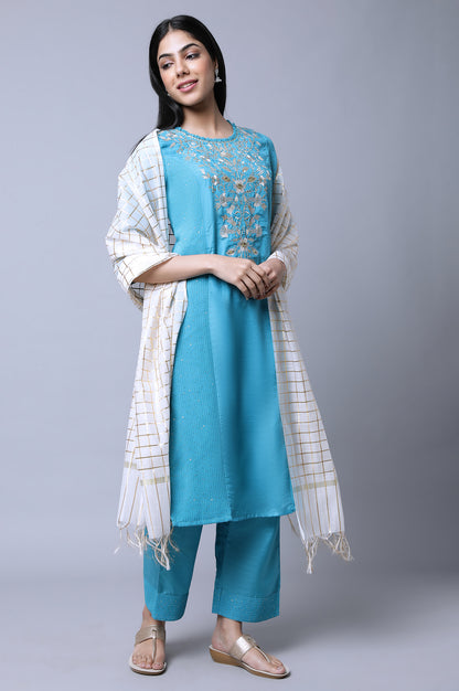 Aurelia Blue kurta Palazzo Dupatta