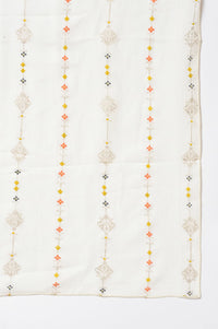 Girls Yellow Printed Sleeveless Top With White Printed Skirt And Dupatta