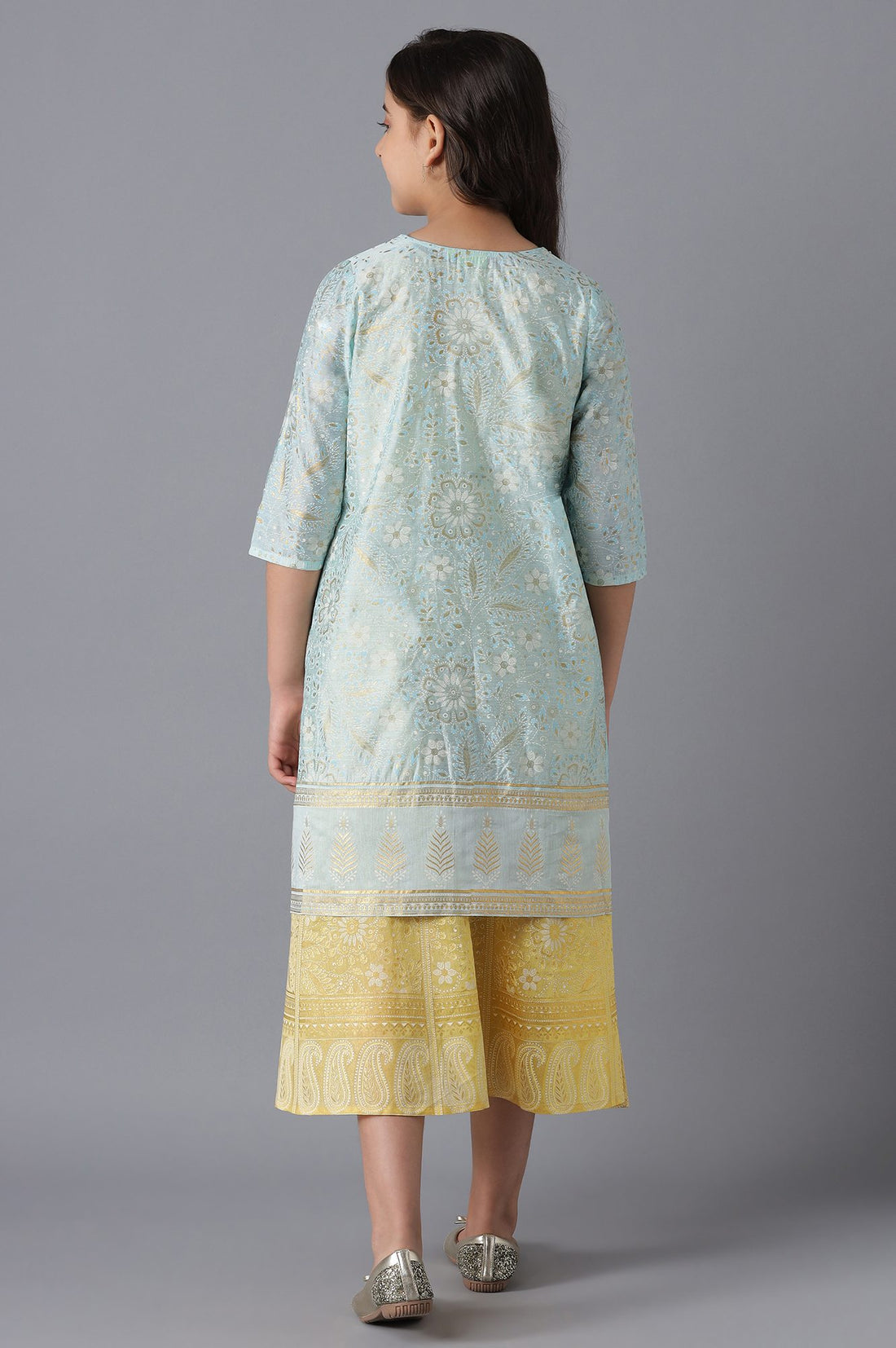 Blue Gillet and Yellow Dress Girls Set