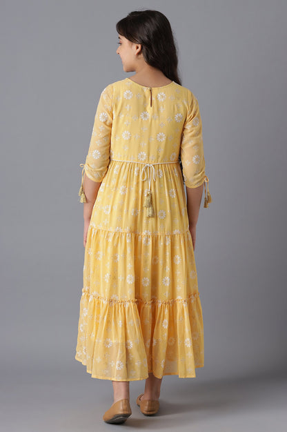 Mango Yellow Girls Dress