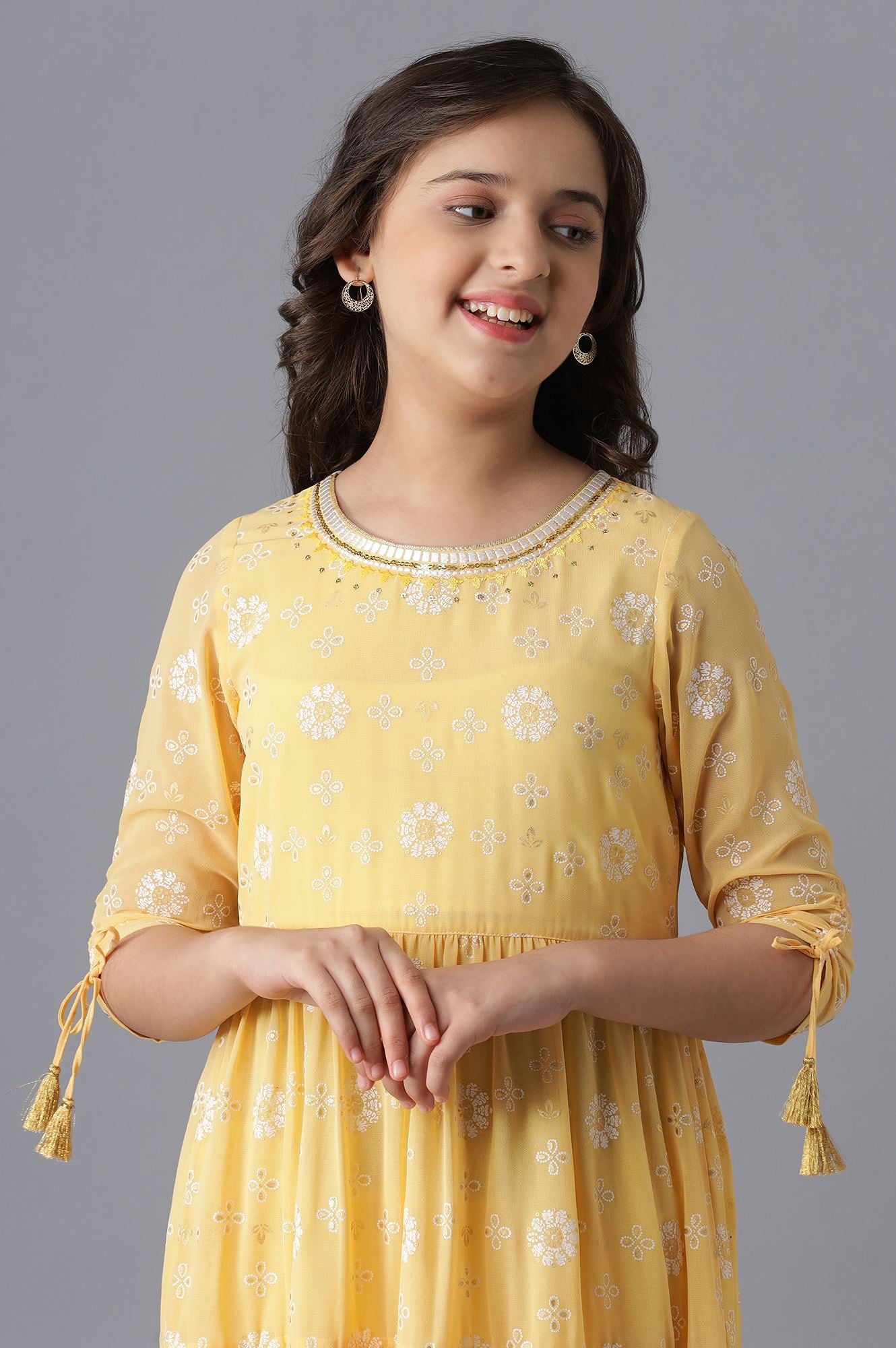 Mango Yellow Girls Dress