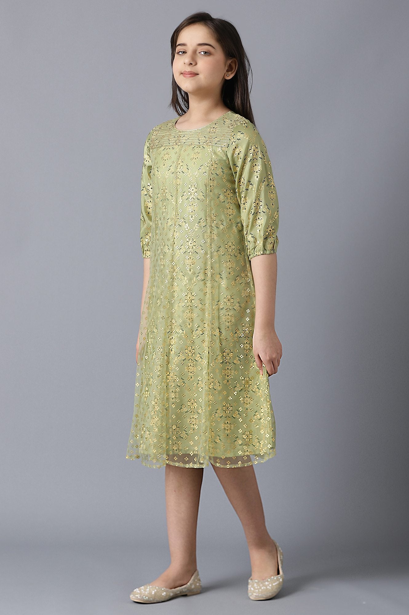 Green Girls Dress