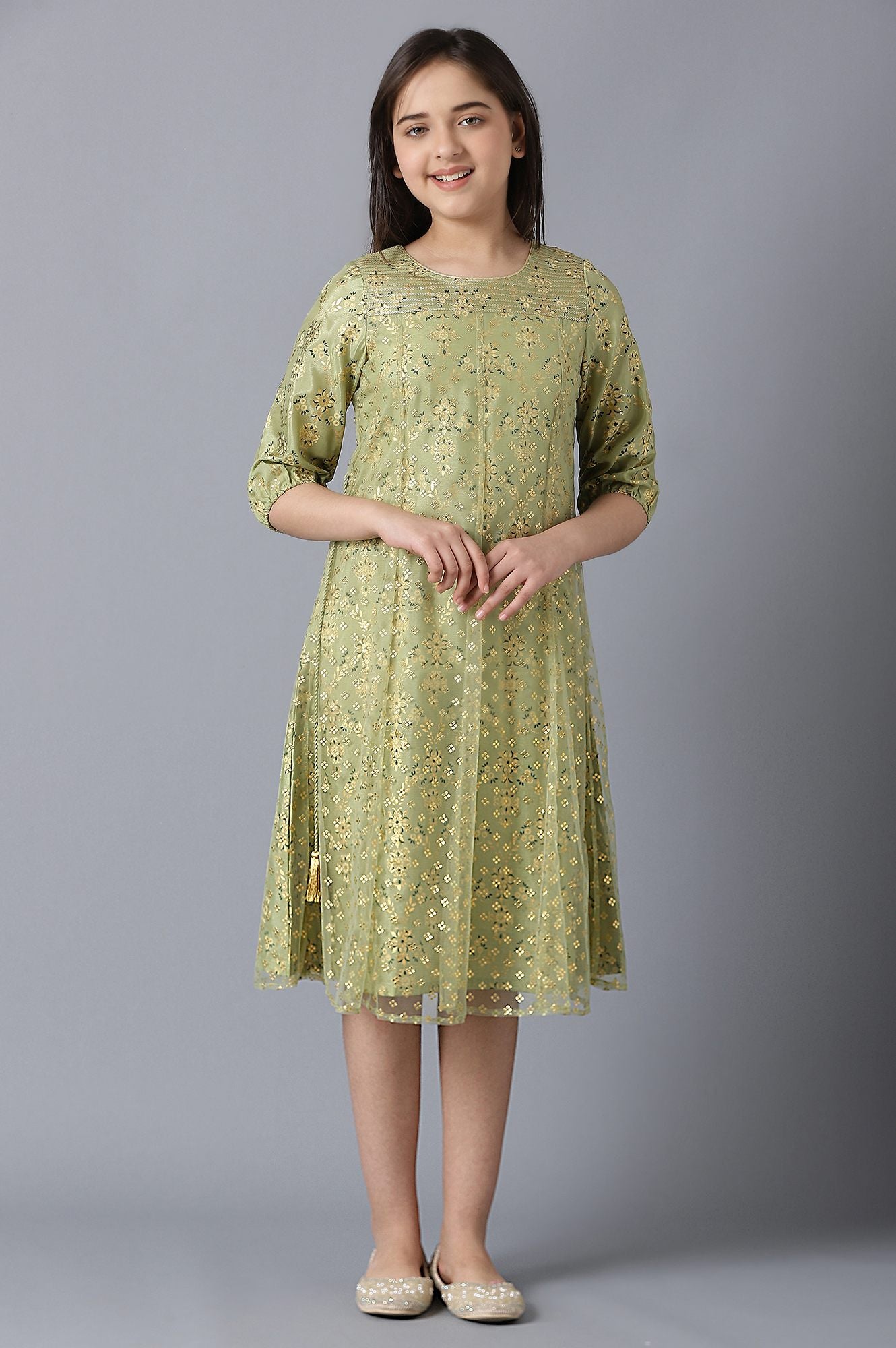 Green Girls Dress