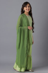 Grass Green kurta and Sharara Girls Set