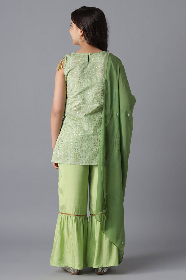 Grass Green kurta and Sharara Girls Set