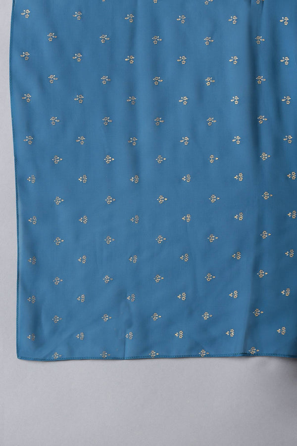 White Top and Blue Skirt Girls Set