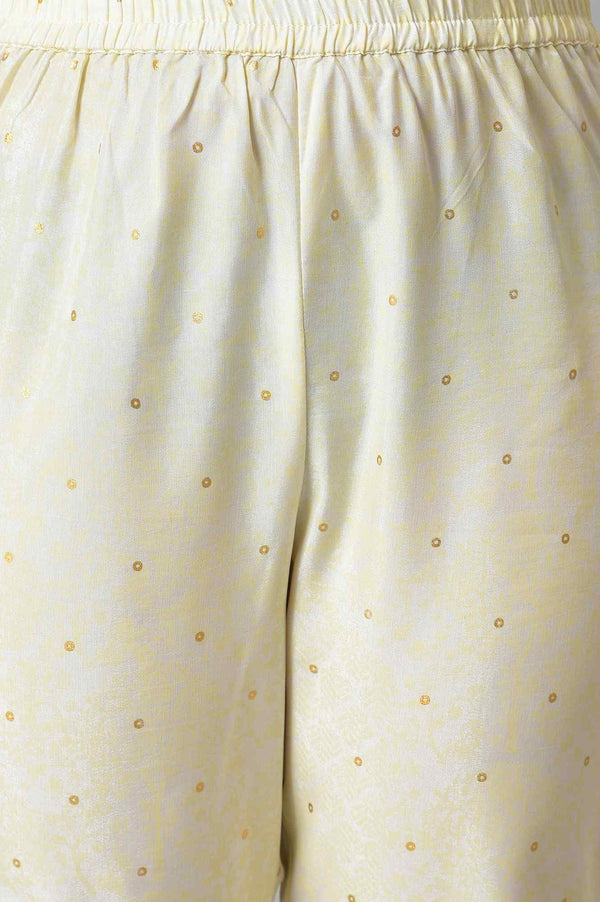 Girls Green Embellished Gillet With Natural kurta And Trousers