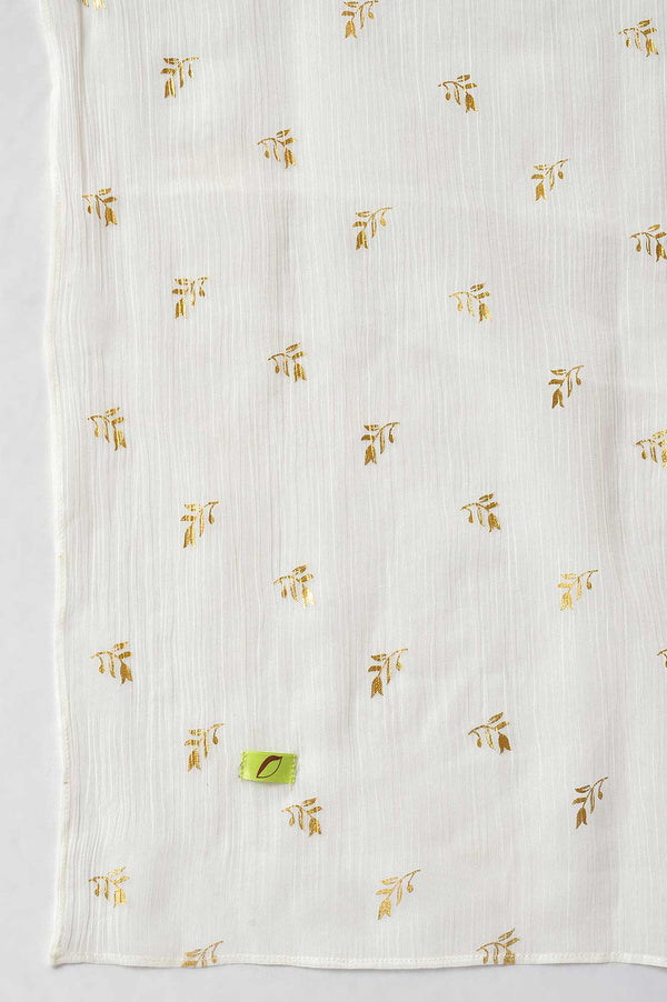 LIVA Girls Mirror Embroidered Top with White Skirt and Dupatta