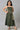 Girls Beige Gillet With Green Printed Dress Set