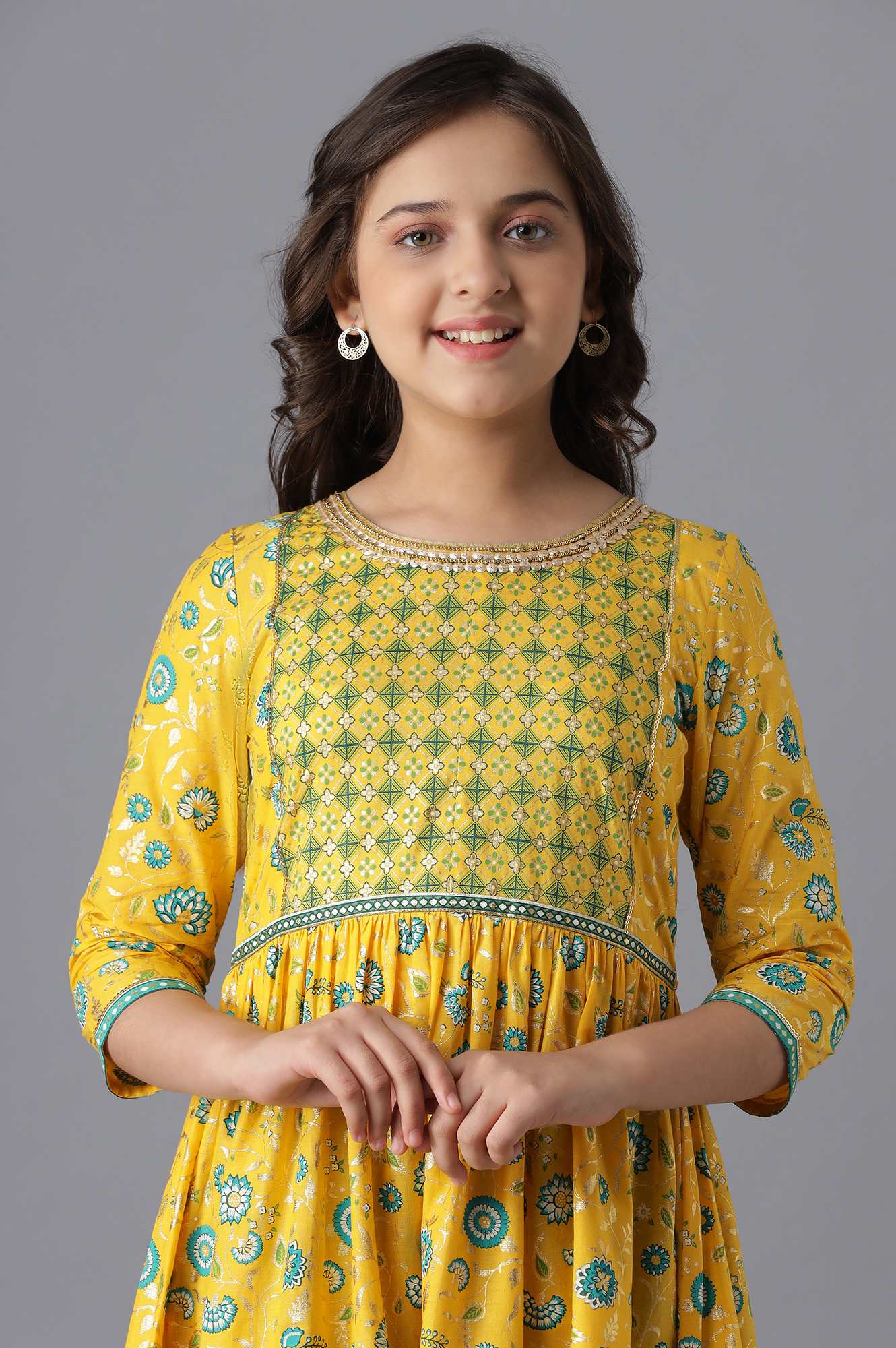 Yellow Cotton Girls Dress