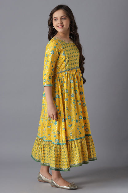 Yellow Cotton Girls Dress