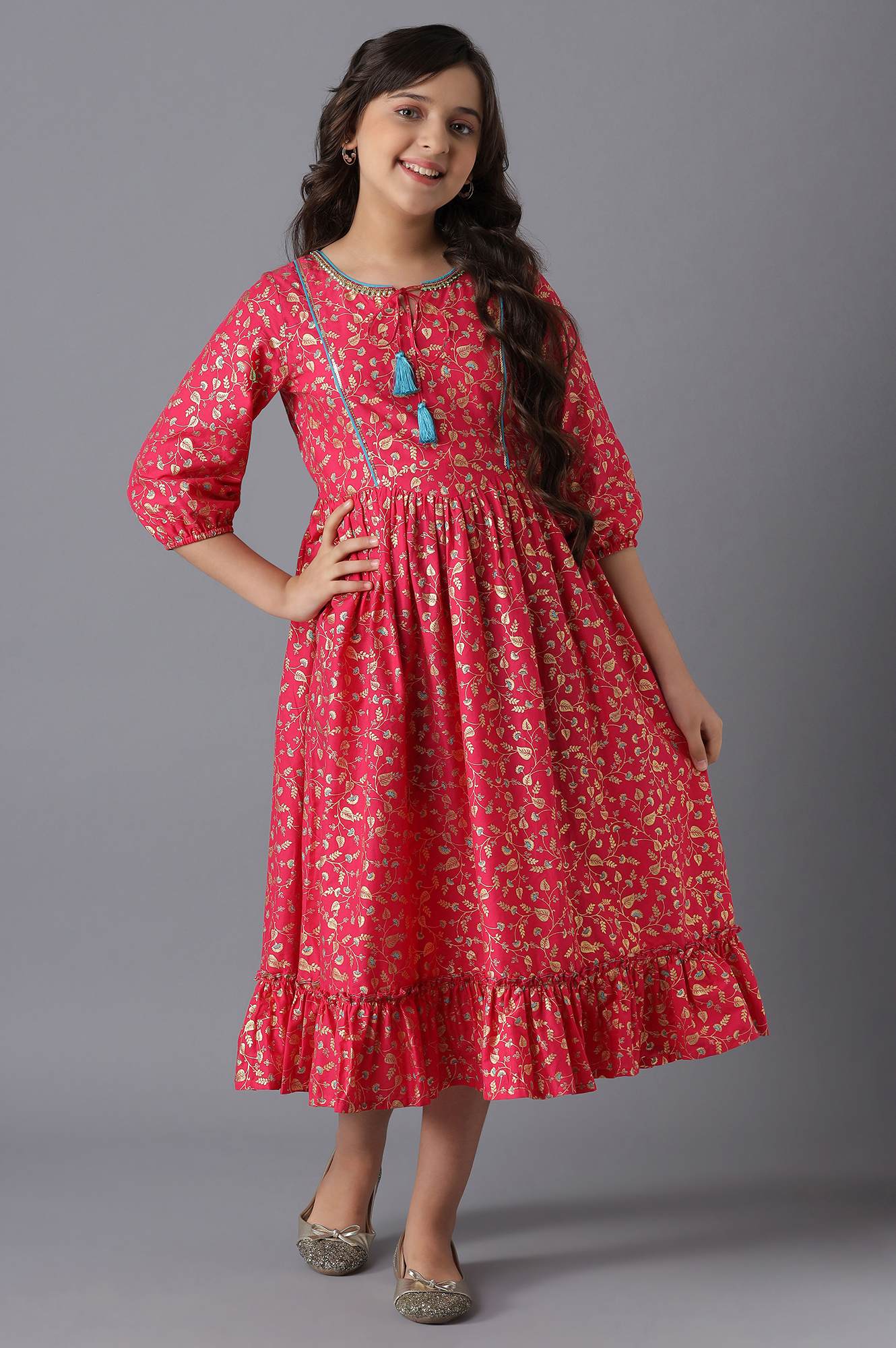 Pink Cotton Girls Dress