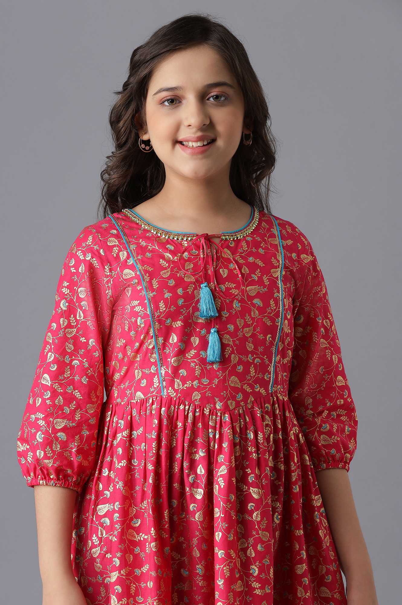 Pink Cotton Girls Dress