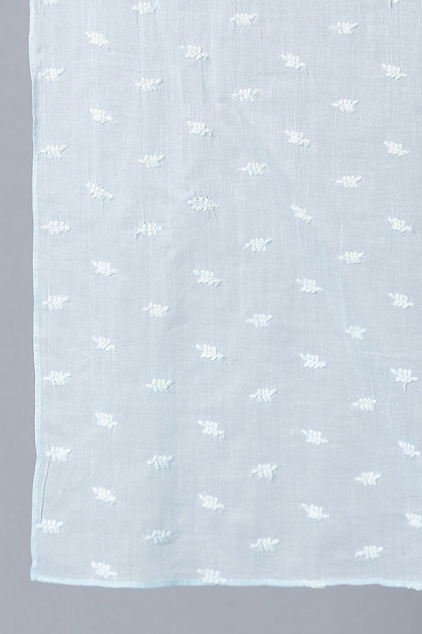 Girls Light Blue Cotton Schiffli Straight kurta With Palazzo And Dupatta