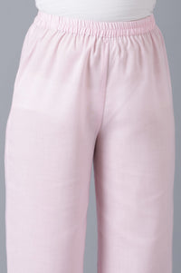 Girls Mauve Schiffli Gillet With Top And Pants