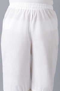 Girls White Schiffli kurta With Flared Sharara And Dupatta