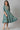 Girls Green Foil Floral Printed Tiered Dress