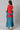 Girls Red Embroidered kurta With Blue Skirt And Dupatta