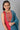 Girls Red Embroidered kurta With Blue Skirt And Dupatta