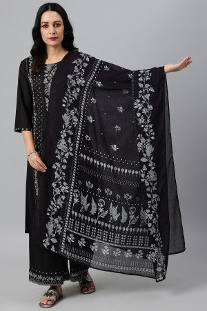 Black Mandarin Neck Classic kurta