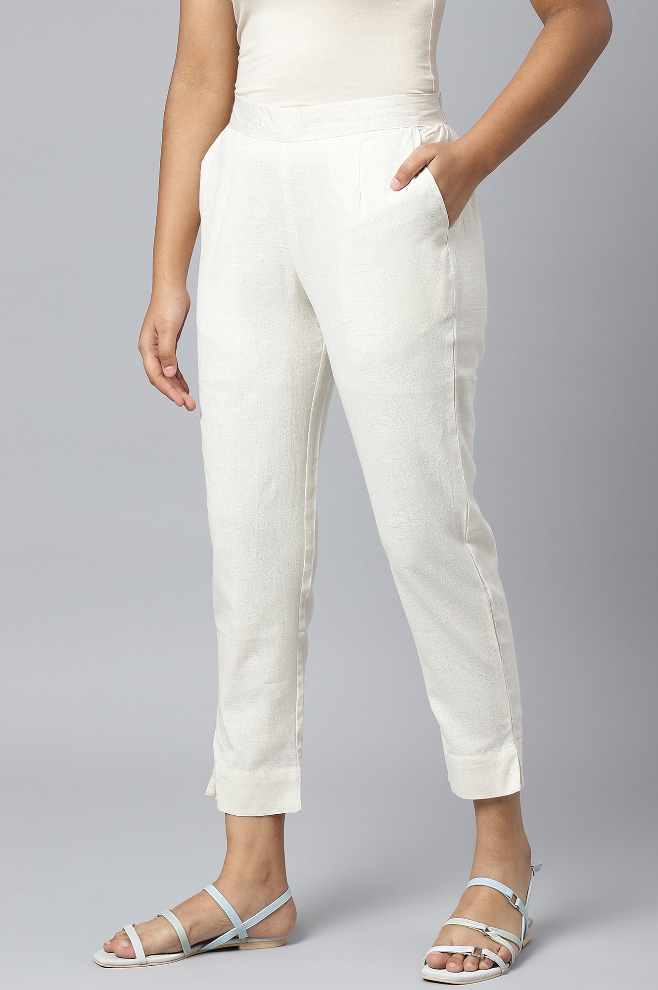 Natural Solid Trousers