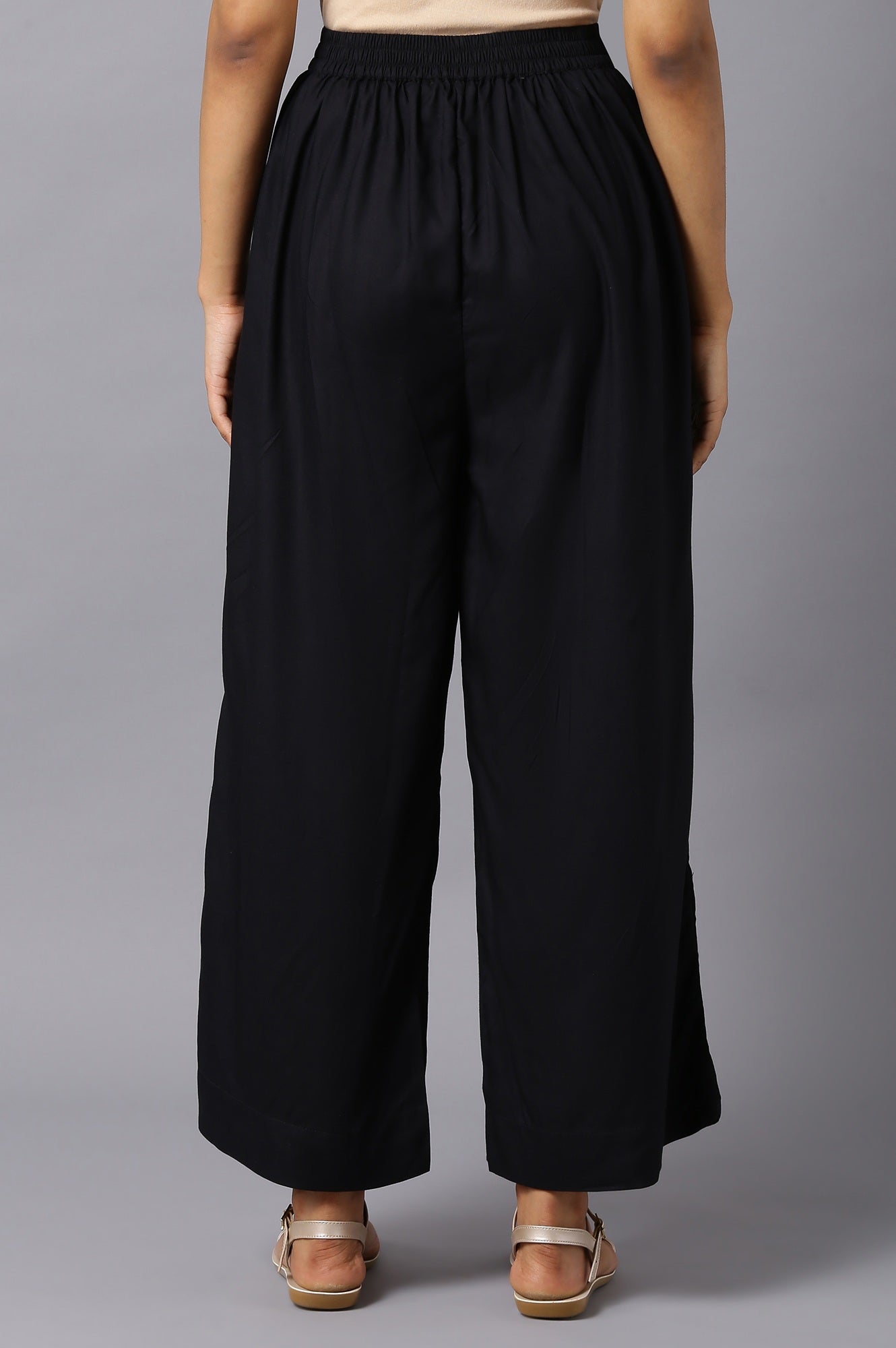 Black Checker Rayon A-line Kurta and Palazzo Co-ord Set