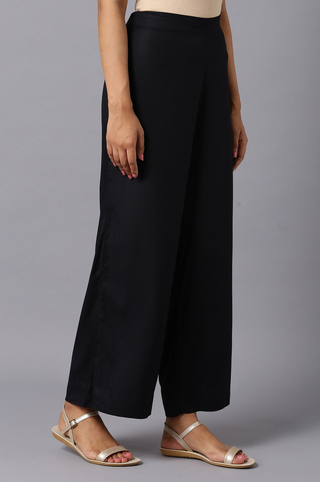 Black Floral Printed Flared Kurta and Palazzo Co-ord Set