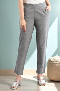 Grey Solid Trousers