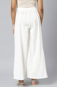 White Pure Cotton Straight Kurta and Palazzo Set