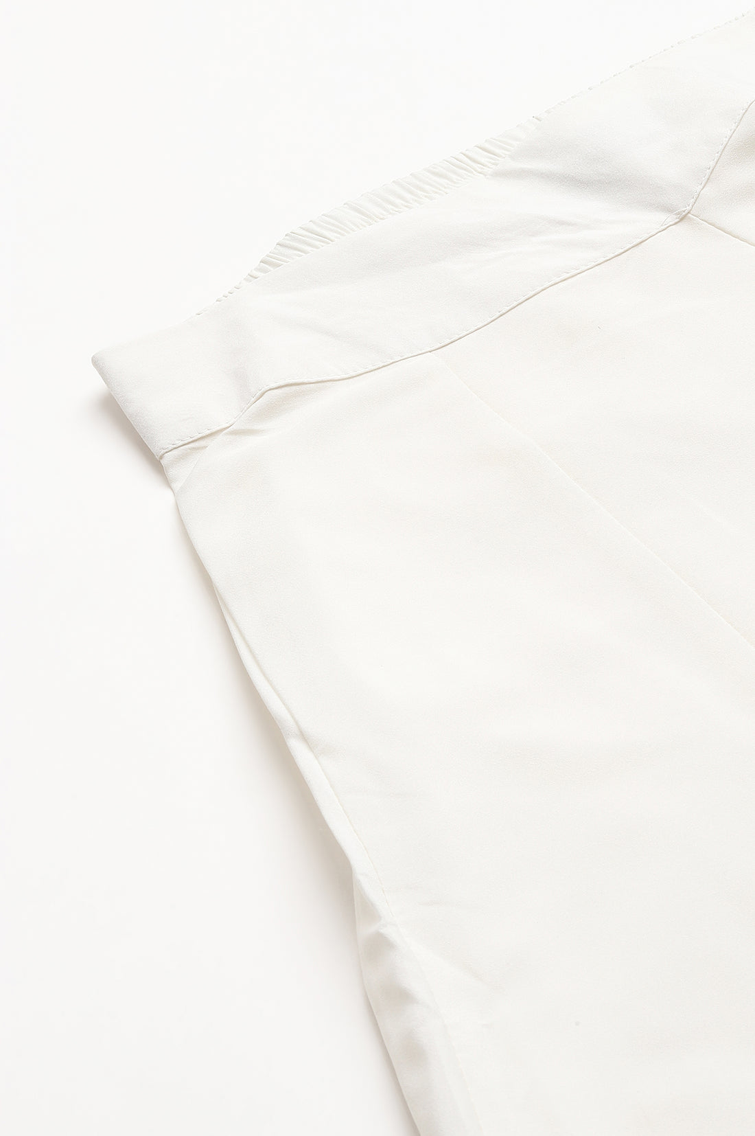 White Solid Thread Work Cotton Blend Straight Kurta and Palazzo Set