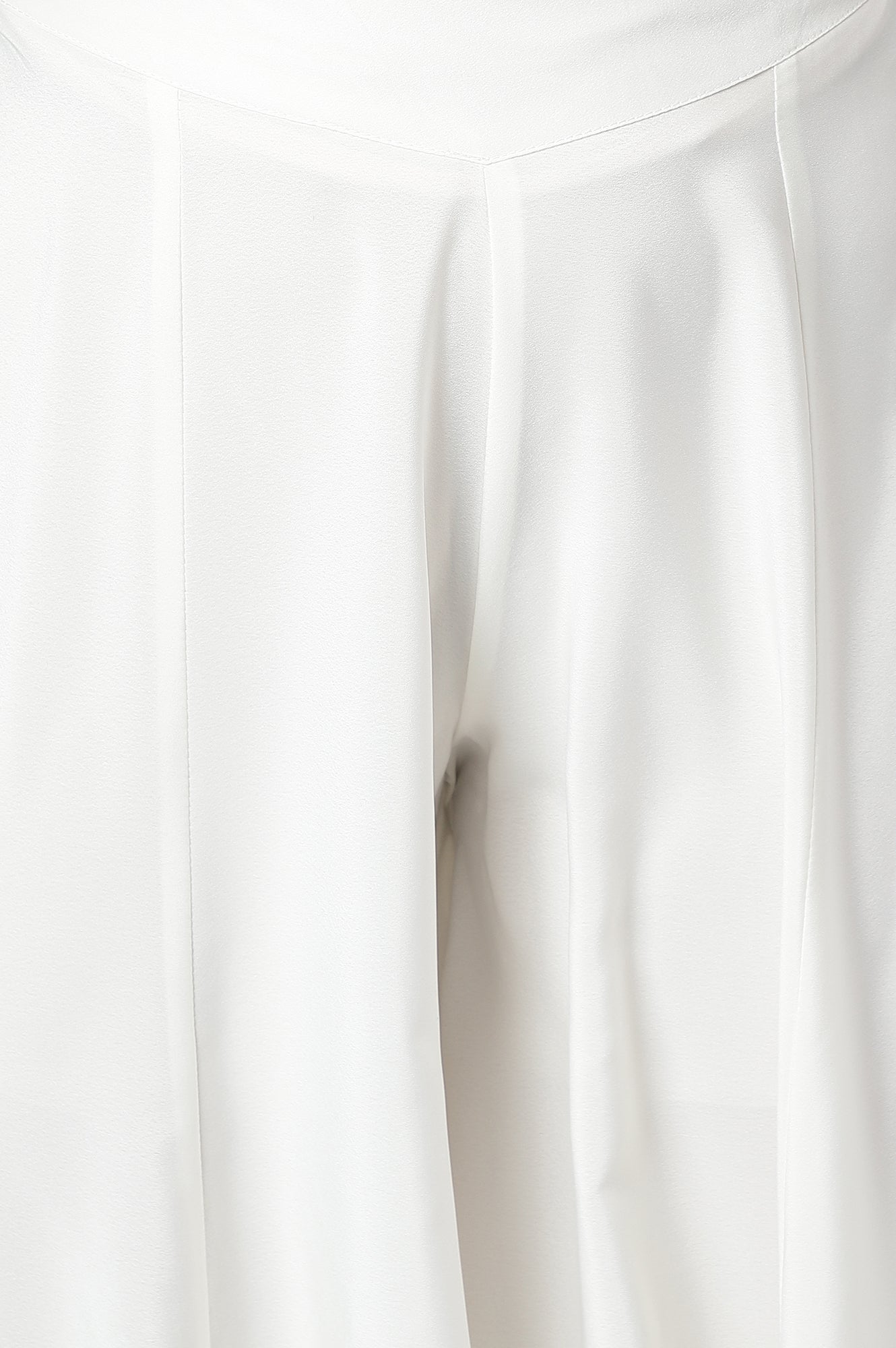 White Flared Solid Palazzo