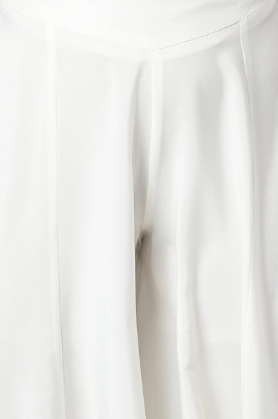White Pure Cotton Straight Kurta and Palazzo Set