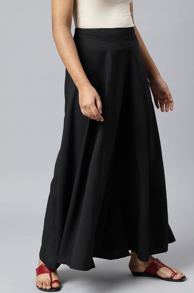 Black Floral Printed Seer Sucker Straight Kurta and Palazzo Set