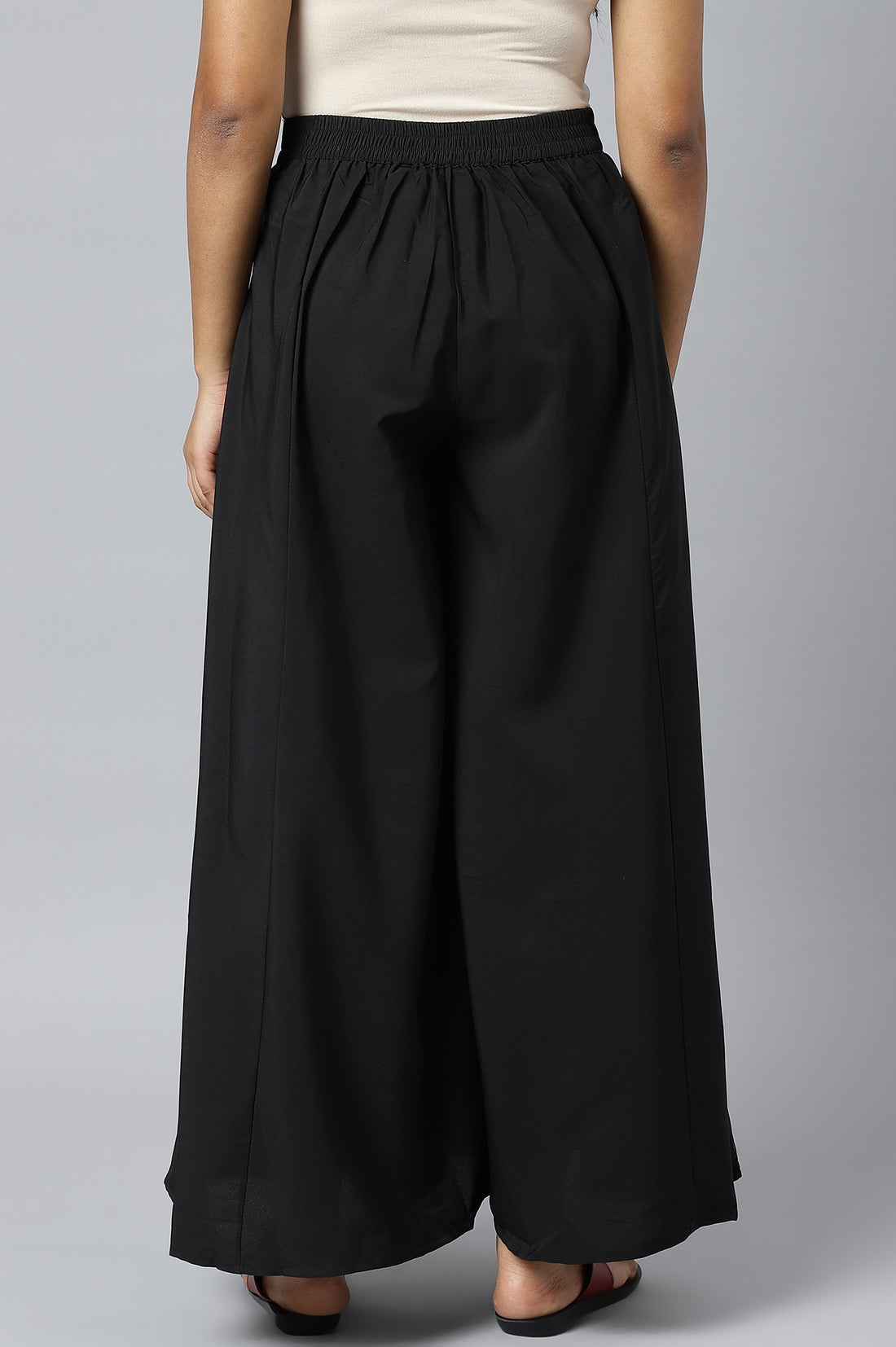 Black Zari Embroidery with Sequins Straight Kurta and Palazzo Set