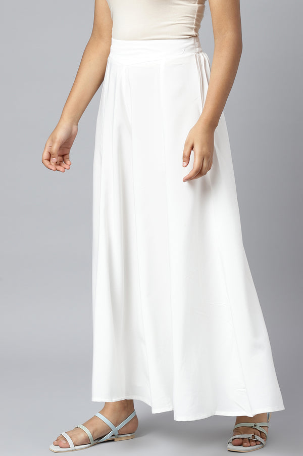 White Floral Printed Straight Kurta and Palazzo Set