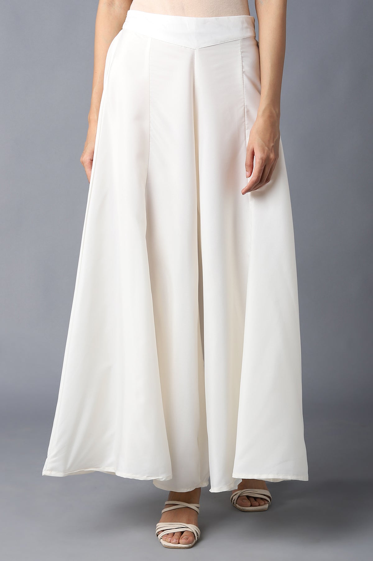White Solid Palazzo - XS