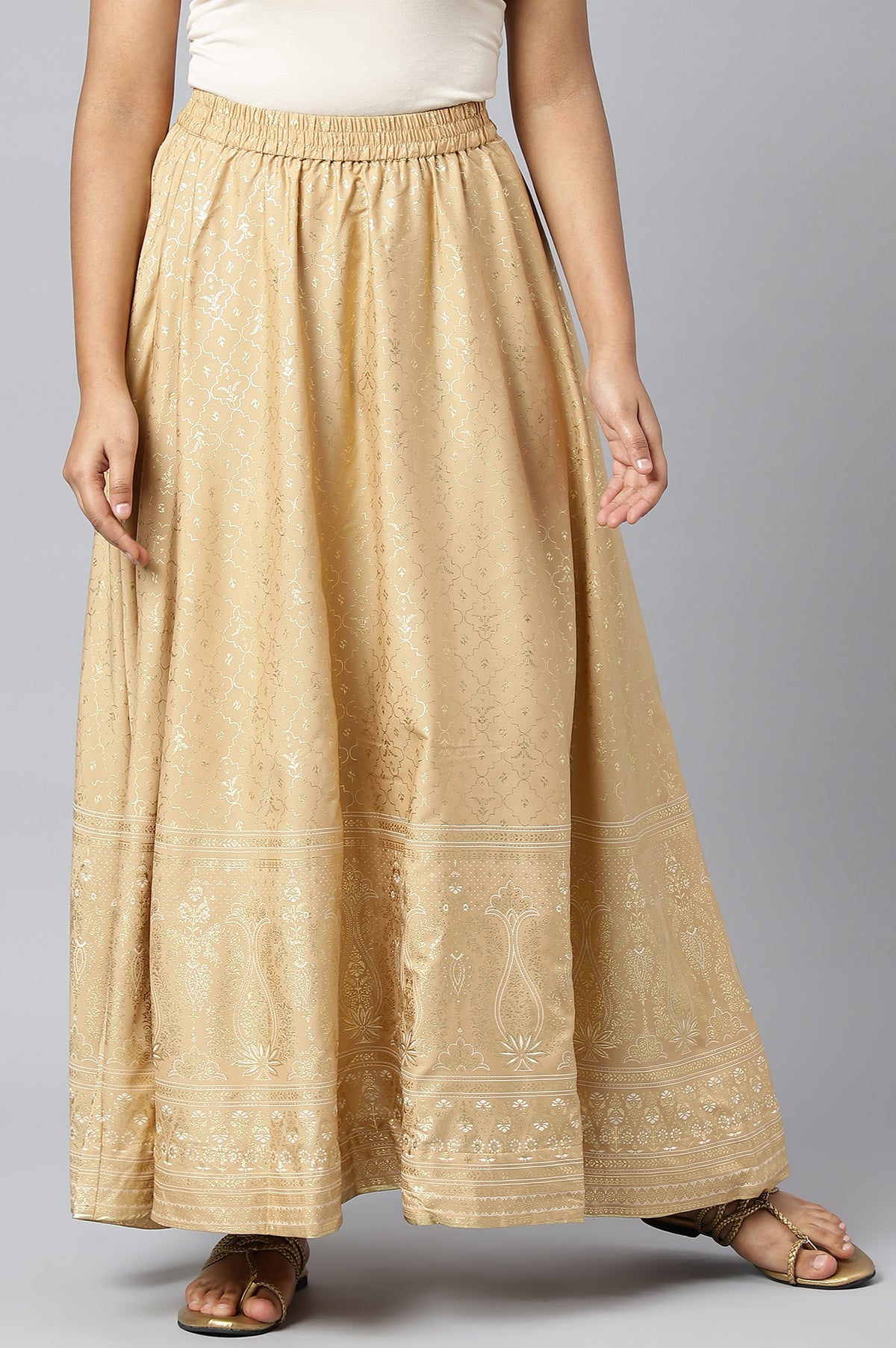 Gold Circular Skirt - S